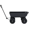 Paverčiamas rankinis sodo vežimėlis, juodos spalvos, 300kg, 75l