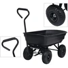 Paverčiamas rankinis sodo vežimėlis, juodos spalvos, 300kg, 75l