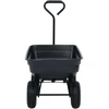 Paverčiamas rankinis sodo vežimėlis, juodos spalvos, 300kg, 75l