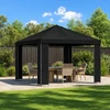 Pavėsinė 3 x 3 m Juoda Poliesteris ir plienas 190 gsm