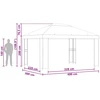 Pavėsinė 4 × 3 m Geltona Poliesteris ir plienas 190 gsm