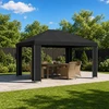 Pavėsinė 4 × 3 m Juoda Poliesteris ir plienas 190 gsm