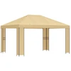 Pavėsinė 4 × 3 m Kreminė Poliesteris ir plienas 190 gsm