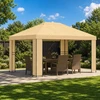 Pavėsinė 4 × 3 m Kreminė Poliesteris ir plienas 190 gsm