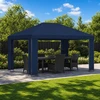 Pavėsinė 4 × 3 m Mėlyna Poliesteris ir plienas 190 gsm