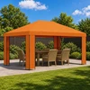Pavėsinė 4 × 3 m Oranžinė Poliesteris ir plienas 190 gsm
