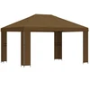 Pavėsinė 4 × 3 m Taupe Poliesteris ir plienas 190 gsm