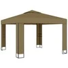 Pavėsinė su dvigubu stogu ir lemputėmis LED, taupe, 3x3x2,7m