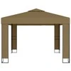 Pavėsinė su dvigubu stogu, taupe spalvos, 3x3x2,7m, 180g/m²