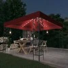 Pavėsinė su lemputėmis LED, vyno raudona, 3x3 m
