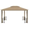 Pavėsinė su šoninėmis sienomis ir stogu, taupe spalvos, 3x4m