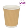 Popieriniai kavos puodeliai 500 vnt 8oz 200ml Ruda