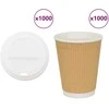 popieriniai kavos puodeliai su dangteliais 1000 vnt 16oz 400 ml