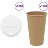 popieriniai kavos puodeliai su dangteliais 1000 vnt 16oz 400 ml