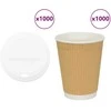 popieriniai kavos puodeliai su dangteliais 1000 vnt 12oz 300ml