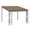 Prie sienos montuojama pavėsinė, taupe spalvos, 3x3m, audinys