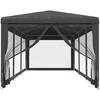 Proginė palapinė su 8 sienomis, antracito, 3x9m, HDPE