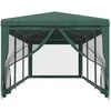 Proginė palapinė su 8 tinklinėmis sienomis, žalia, 3x9m, HDPE