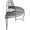 Pusapvaliai suoliukai aplink medį, 2vnt., juodi, 160cm, plienas