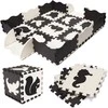Putplasčio dėlionės kilimėlis / žaidimų kilimėlis vaikams 25 vnt. juodai baltos spalvos
