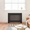 Radiatoriaus dangtis 2 pcs Juoda 112x19x81,5cm Apdirbta mediena 3403229