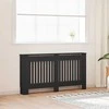 Radiatoriaus dangtis 2 pcs Juoda 152x19x81,5cm Apdirbta mediena 3403232