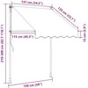 Rankinė ištraukiama markizė su LED, balta ir oranžinė, 150cm