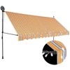 Rankinė ištraukiama markizė su LED, geltona ir mėlyna, 400cm