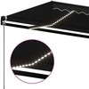 Rankiniu būdu ištraukiama markizė su LED, antracito, 500x350cm