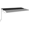 Rankiniu būdu ištraukiama markizė su LED, antracito, 600x350cm