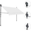 Rankiniu būdu ištraukiama markizė su LED, kreminė, 300cm