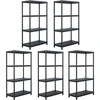 Sandėliavimo lentynos, 5vnt., juodos, 60x30x138cm, plastikas