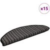 Savaime prilipantys laiptų kilimėliai 15 pcs Antracitas