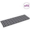 Savaime prilipantys laiptų kilimėliai Dryžuotas 15 pcs Pilka