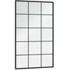 Sieniniai veidrodžiai, 6vnt., juodos spalvos, 100x60cm, metalas
