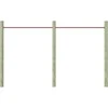 Skersiniai, 2vnt., raudonos spalvos, 125cm, plienas