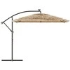 Skėtis nuo saulės su LED/plieniniu stulpu, rudas, 269x269x235cm