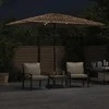 Skėtis nuo saulės su LED/plieniniu stulpu, rudas, 300x200x250cm