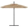 Skėtis nuo saulės su LED/plieniniu stulpu, rudas, 269x269x235cm