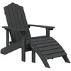 Sodo Adirondack kėdės su pakojomis, 2vnt., antracito, HDPE