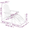 Sodo Adirondack kėdės su pakojomis, 2vnt., baltos spalvos, HDPE