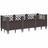 Sodo lovelis su kuoliukais, rudas, 123,5x43,5x43,5cm, PP