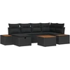 Sodo Sofų Rinkinys 7 pcs Juoda 55 x 62 x 69 cm Poli ratanas