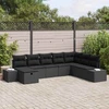 Sodo Sofų Rinkinys su pagalve 8 pcs Juoda Poli ratanas