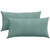 Sofa Pagalvės 2 pcs Jūrinė žalia 80 x 40 cm Kordūrinis audinys