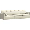 Sofa Pagalvės 2 vnt. Kreminė 200 x 40 cm Kordūrinis audinys