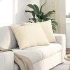 Sofa Pagalvės 2 pcs Kreminė 70 x 50 cm Kordūrinis audinys