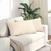 Sofa Pagalvės 2 pcs Kreminė 80 x 40 cm Kordūrinis audinys