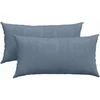 Sofa Pagalvės 2 pcs Mėlyna 80 x 40 cm Kordūrinis audinys