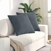 Sofa Pagalvės 2 vnt. Tamsiai pilka 60 x 60 cm Kordūrinis audinys